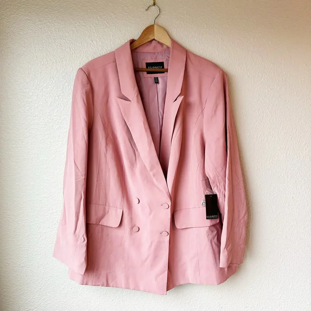 NWT Eloquii Pink Double Breasted Blazer Women's sz 18/20 - Picture 2 of 9